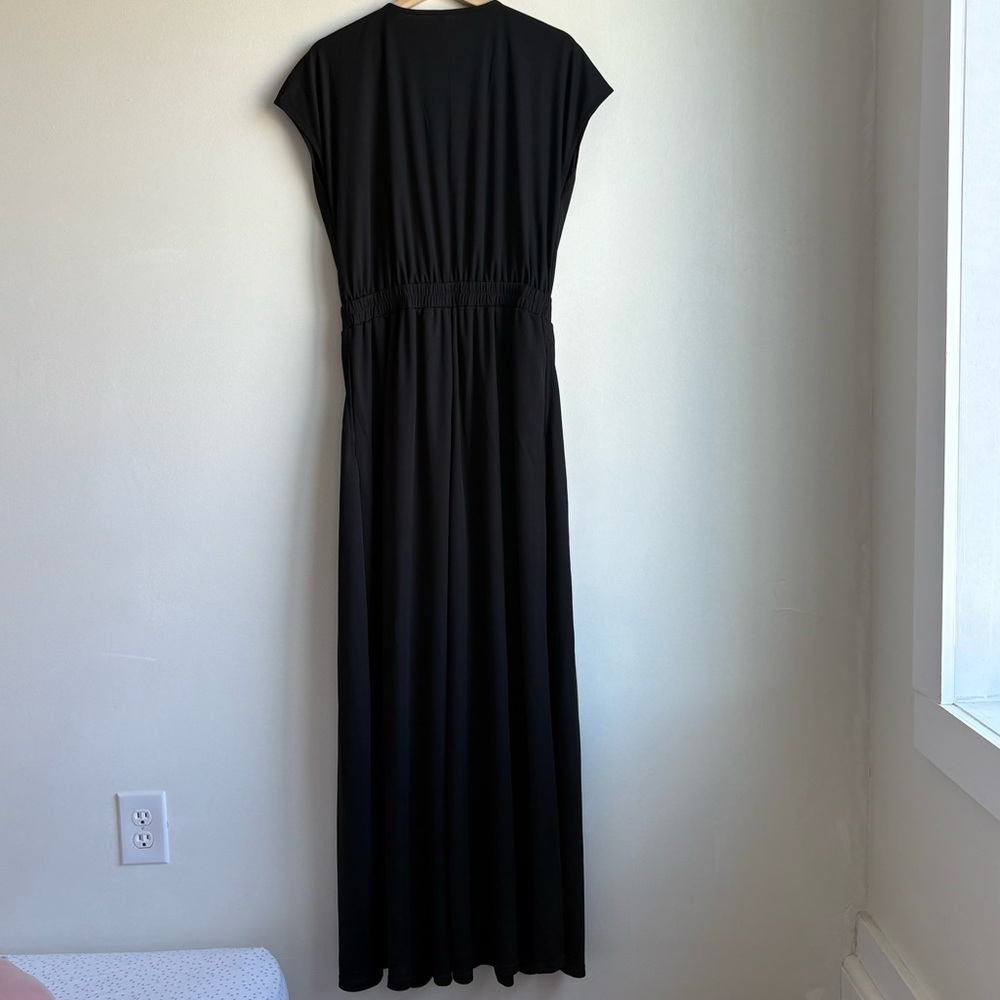 HALARA V Neck Short Sleeve Side Pocket Wide Leg Flowy Waffle Casual Jumpsuit M - Picture 6 of 7